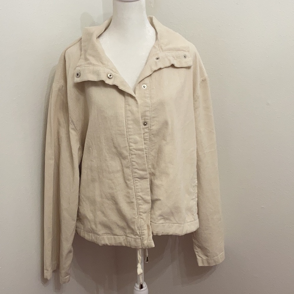 NWT Glitzy Girlz Corduroy Beige Crop Jacket Plus Size  Size 5X - Picture 2 of 11